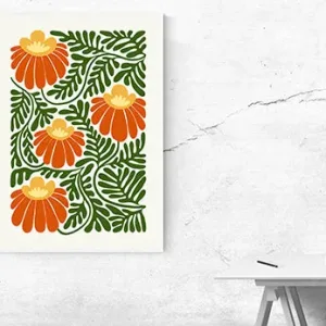 Kunstdruck rote Blumen Kunstdruck rote Blumen – Raumbeispiel 2