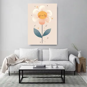 Kunstdruck freundliche Blume rosa – Raumbeispiel 2