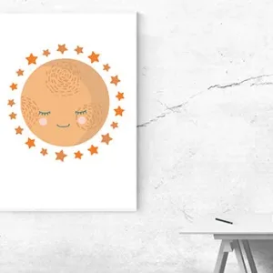 Kunstdruck Mond & Sterne – Raumbeispiel 2