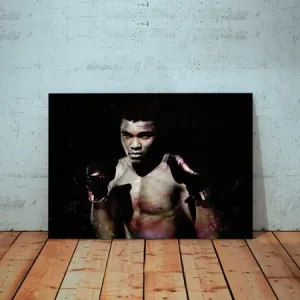 Kunstdruck Ali – Ali in Kampfhaltung – Boxkunst mit Charakter für deine Wand