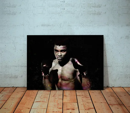 Kunstdruck Ali – Ali in Kampfhaltung – Boxkunst mit Charakter für deine Wand