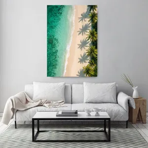 Kunstdruck Palmenstrand I – Palmenstrand von oben – Natur als grafisches Kunstwerk